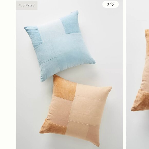 Anthropologie Flower-Dyed Patchworked Pillow - Picture 2 of 3